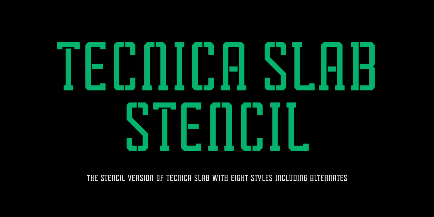 Tecnica Slab Stencil Font